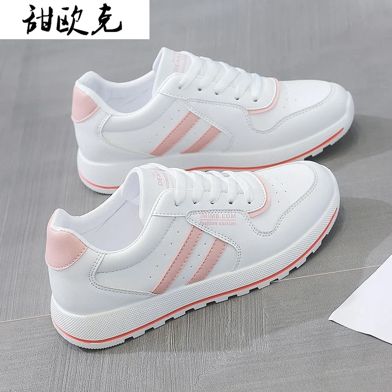 

2021 Fashion Women's Shoes Woman Sneakers Spring Color Matching Shallow Mouth Vulcanized Shoes Lace-up Comfortable Casual Shoes