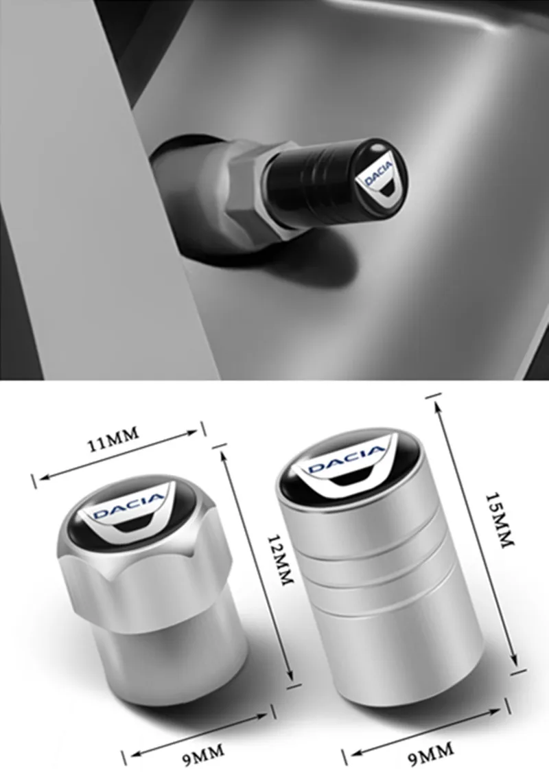 

4PCS Automotive molded metal wheels tire valve valve stem cover for Stepway Dokker Lodgy Dacia MCV automotive accessories