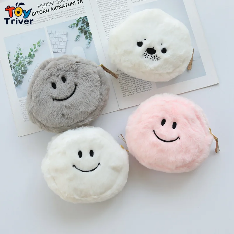Один кусок Kawaii улыбающееся лицо печать морской Лев плюшевый Кошелек Сумка