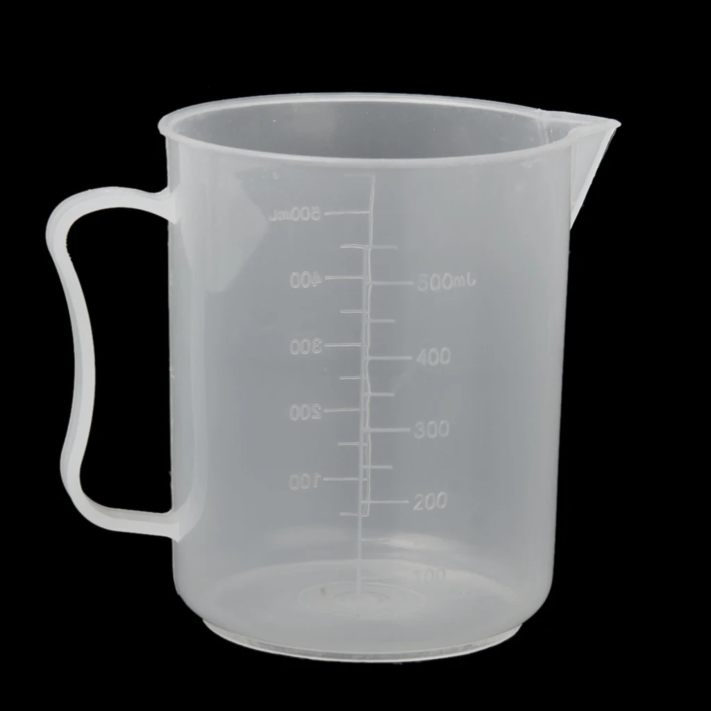 

Plastic Kitchen Lab Test Measuring Graduated Beaker Cup Container with Handle