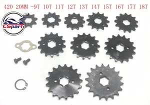 Передняя Звездочка двигателя для мотоцикла Honda, 9T 10T 11T 12T 13T 14T 15T 16T 17T 18T Tooth 420 ID 20 мм