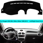 Двухслойный чехол для приборной панели автомобиля, ковер, накидка для Peugeot 206 206 + 206cc 206sw 1998-2012 LHD RHD, ковер, защита от солнца