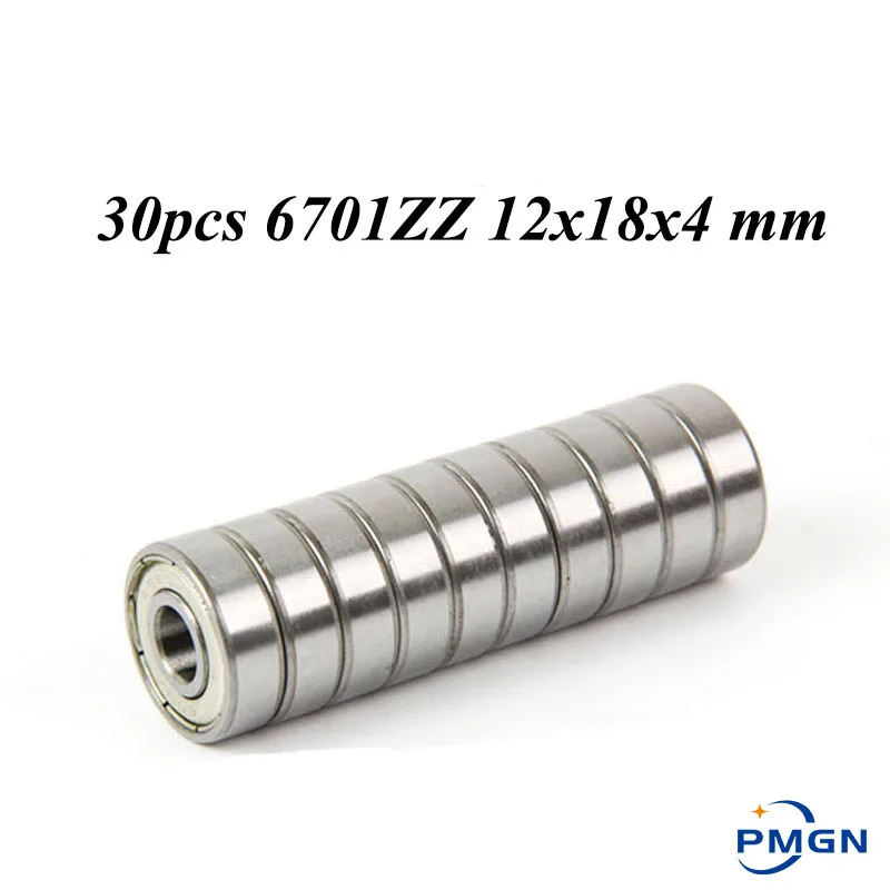 

30pcs ABEC-5 6701ZZ High quality 6701z 6701 ZZ 12x18x4 mm metal seal Thin Wall Section Deep Groove Ball Bearings