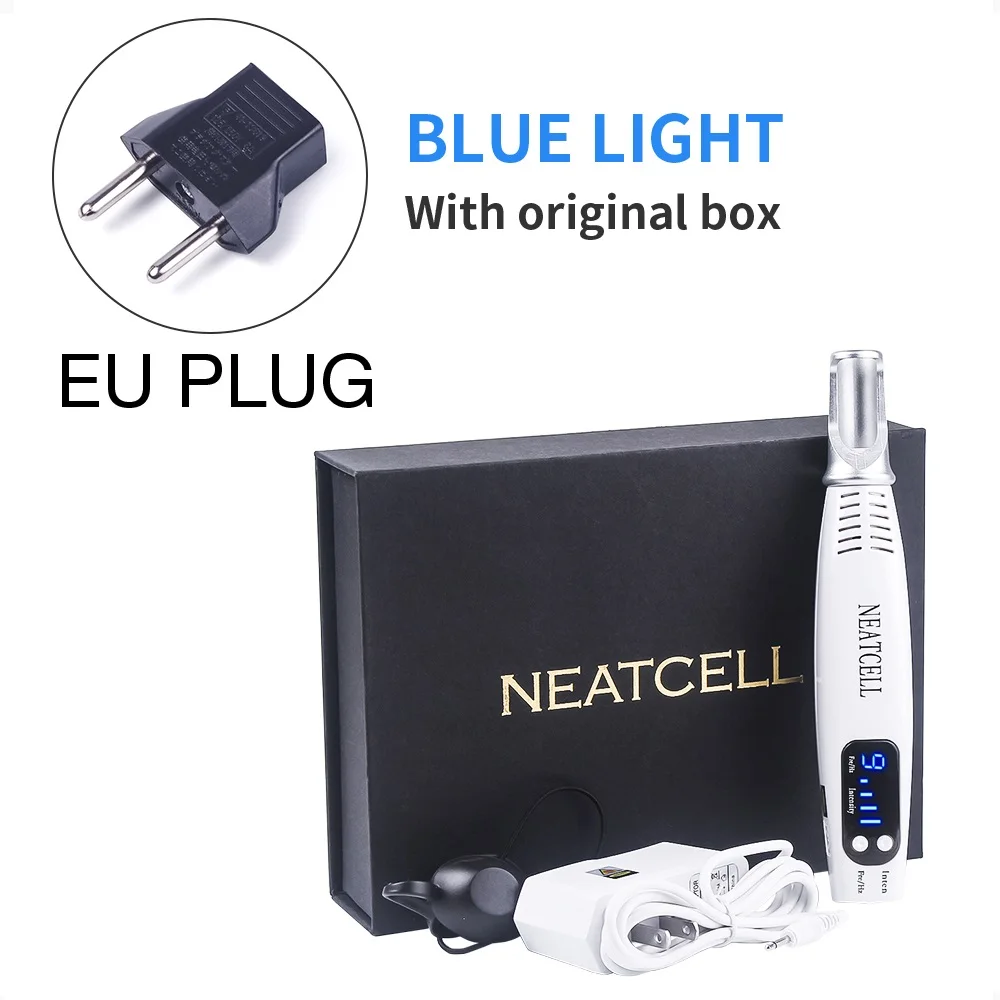 eu box blue Профессиональный лазерный пикосекундных ручка синего и красного цветов, удаление татуировки лазерная ручка веснушки акне моль темное пятно пигмент для сведения татуировок - Цвет: eu box blue