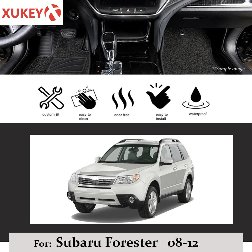 

Автомобильный коврик для Subaru Forester 2009 2010 2011 2012 LHD, Противоскользящий коврик с передней и задней подкладкой под заказ, водонепроницаемый коври...