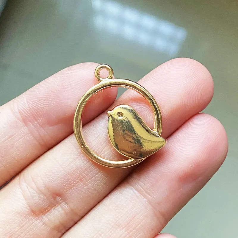 

15pcs Cute Bird Birdcage Charms Golden Pendants,For Diy Women Bracelet Earring Necklace Aesthetics Accessories Jewelry Making
