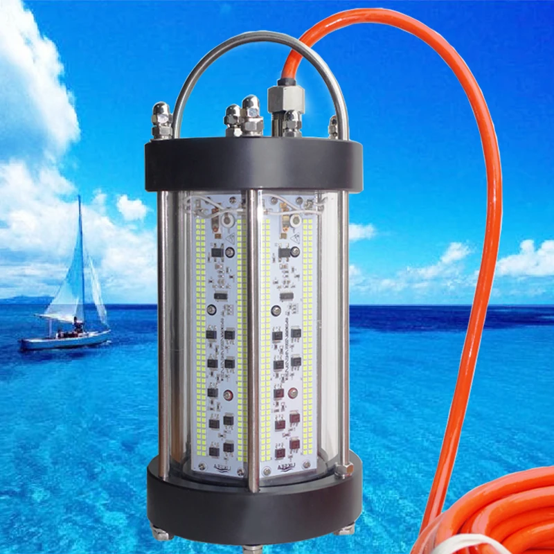 Koop AC220V 850W/1000W Dimmering Wiregh Power Groen Wit Blauw Geel Led Vis Aas Dompelpompen Underwate