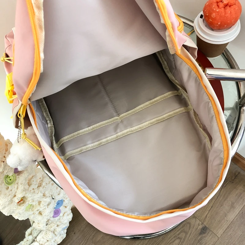 

JOYPESSIE Kawaii Nylon Women Backpack Student Waterproof School Bag Lady Cute Fashion Bagpack Girls Bookbag for Teenager Mochila