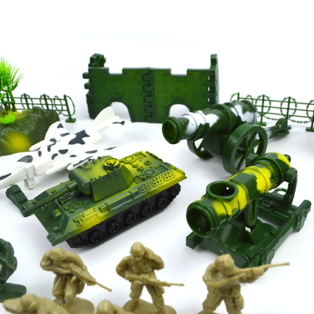 

90pcs Simulation Scene Sand Table Model DIY Soldier Model War Scene for Kids