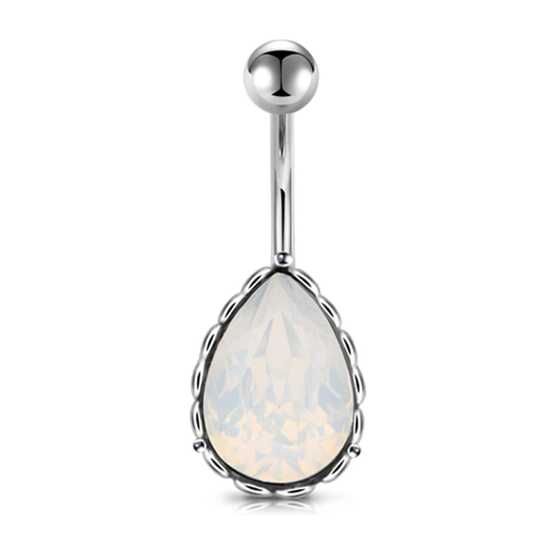 Пирсинг 14 г кольцо для пупка круглое Сердце Bling Чешский кристалл классический