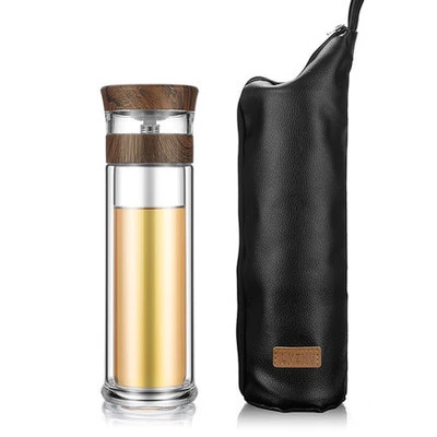01 Drinking Pot Portable Tea Separation Cups Double-layer Car Cup Creative High Temperature Glass Water Bottle To Send Cup Sets - Цвет: 01