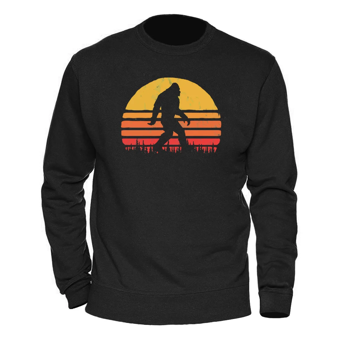 

Male Pullovers Bigfoot Silhouette Sun Hoodies 2020 Keep Warm Winter Fall Sweatshirts Fashion Casual Tops Streetwear Retro Hoody