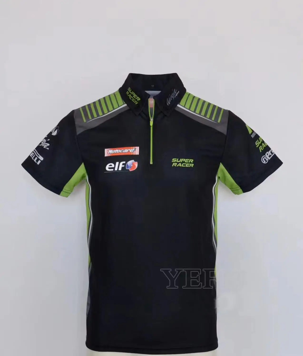 

2020 летняя рубашка-поло Moto Gp для Kawasaki, быстросохнущая воздухопроницаемая Зеленая Спортивная футболка для мотогонок