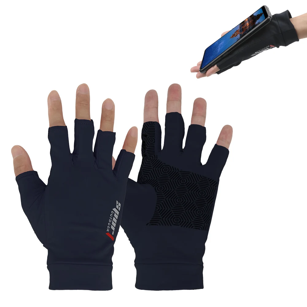 

Ice Silk Summer Thin Protective Gear Motorcycle Bike Cycling Gloves Breathable Anti-skid Gloves Half Finger Touch Screen Gloves
