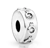 genuine 925 sterling silver charm sparkling crown o clip beads fit women pan bracelet necklace diy jewelry