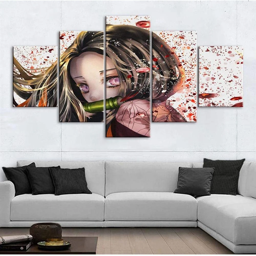 

5 Piece Wall Art Canvas Anime Manga Vampire Killer Figure Pictures And Posters Home Decor Modern Decoration Bedroom Paintings