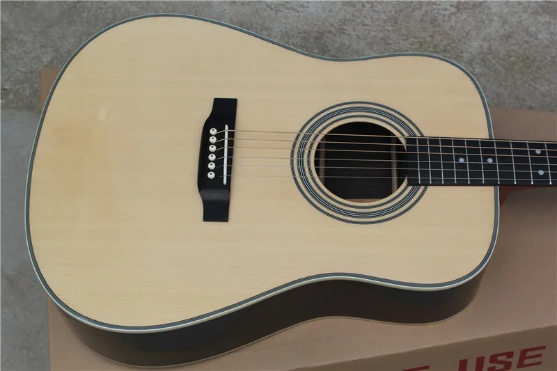 

china guitar factory custom new Natural solid spruce top acoustic guitar D type 28 model 41" guitar In stock 11yue