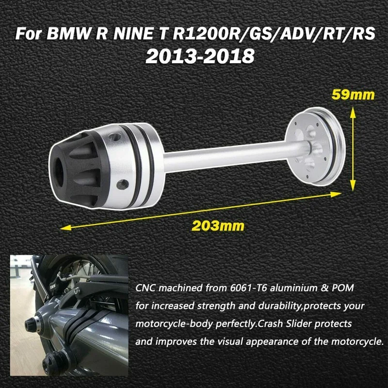 Motorcycle Rear Refit Wheel Fork Axle Sliders Cap Protector Pad Crash for BMW R1250GS R1200GS 2007-2012 RnineT 2014-2018 | Автомобили и