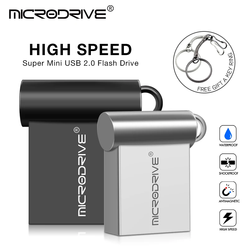 Супер мини-металлическая флэш-накопитель USB 4 ГБ 8 16 32 64 128 256 512 Pen Memory Stick U Disk USB2.0 с