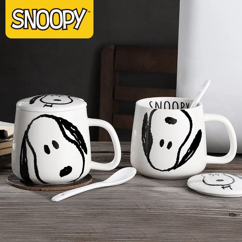 Snoopy керамическая кружка для мужчин и женщин творчество с крышкой ложкой милые