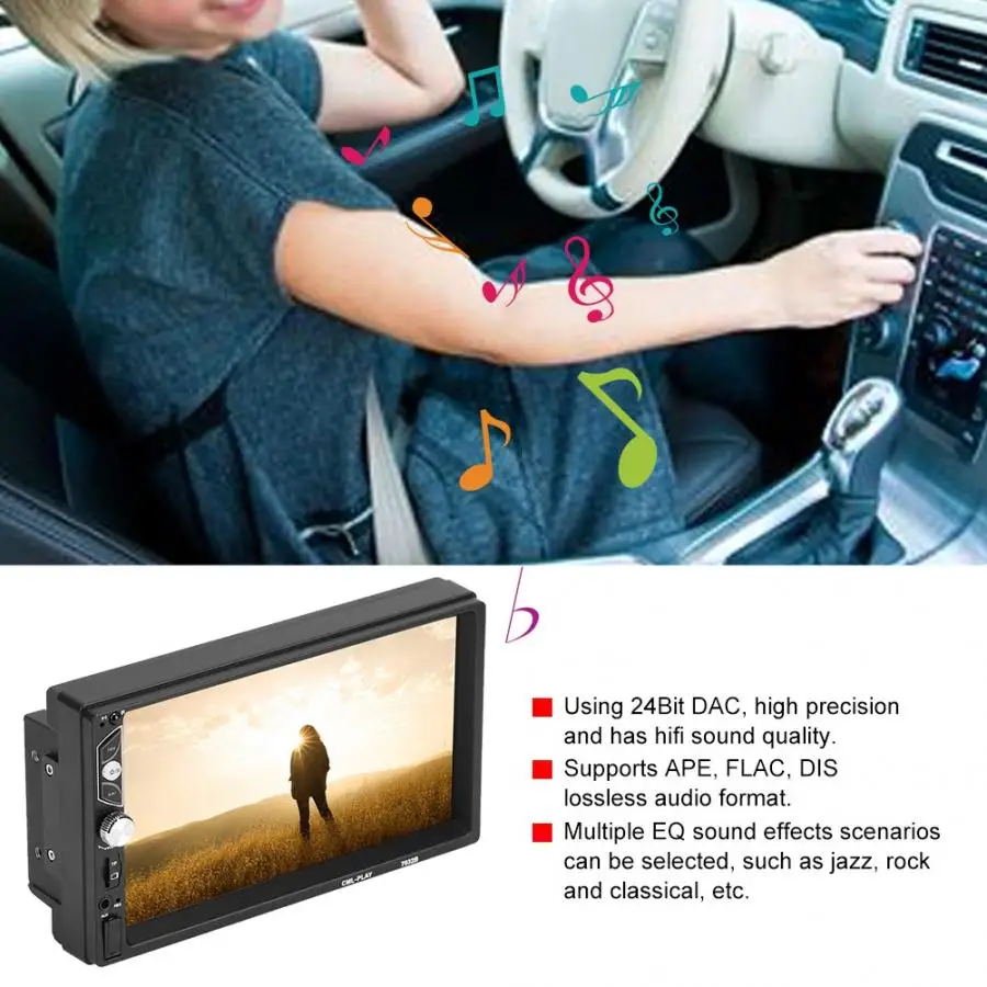 2Din автомобильный Bluetooth Hands-free Радио стерео музыка Hifi MP5 плеер oto teypleri 7 дюймов экран двойной araba aksesuar