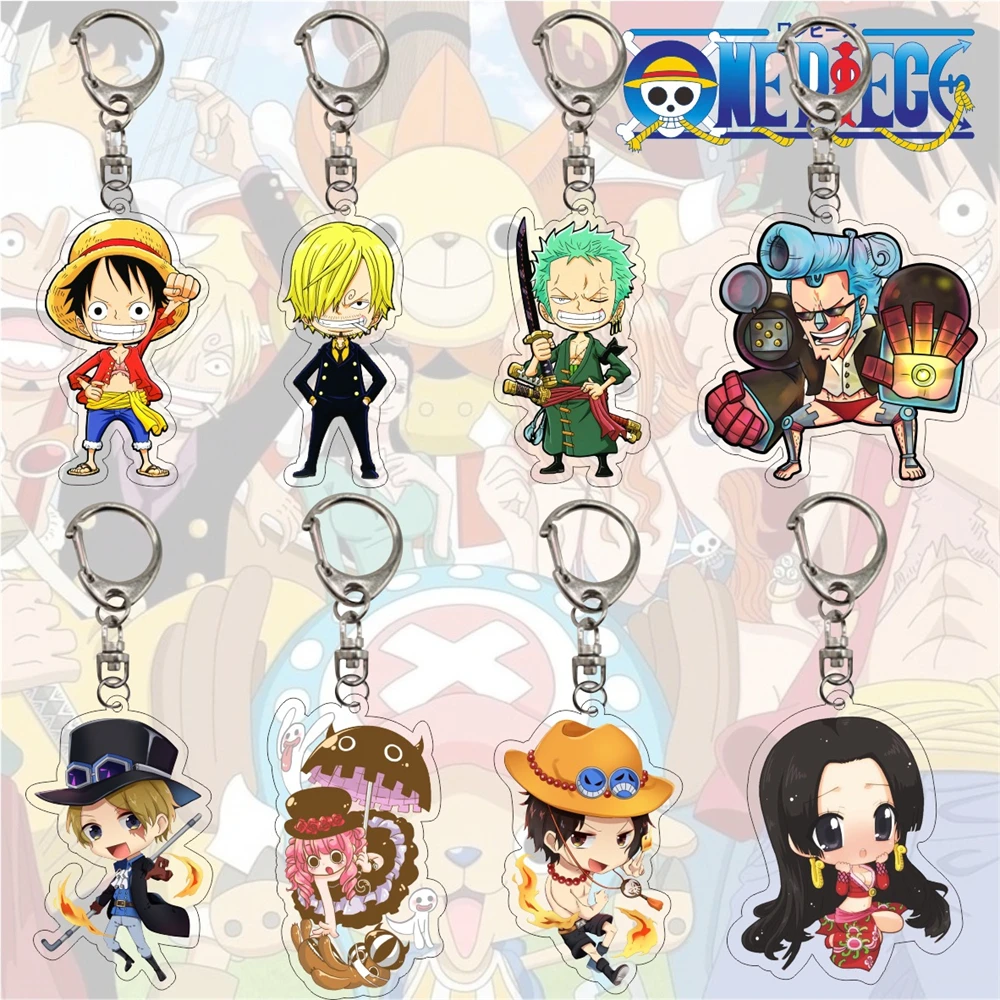 

Anime One Piece Series Acrylic Character Model Key Chain Zinc Alloy Key Ring Pendant Men and Women Applicable Couple Accessories