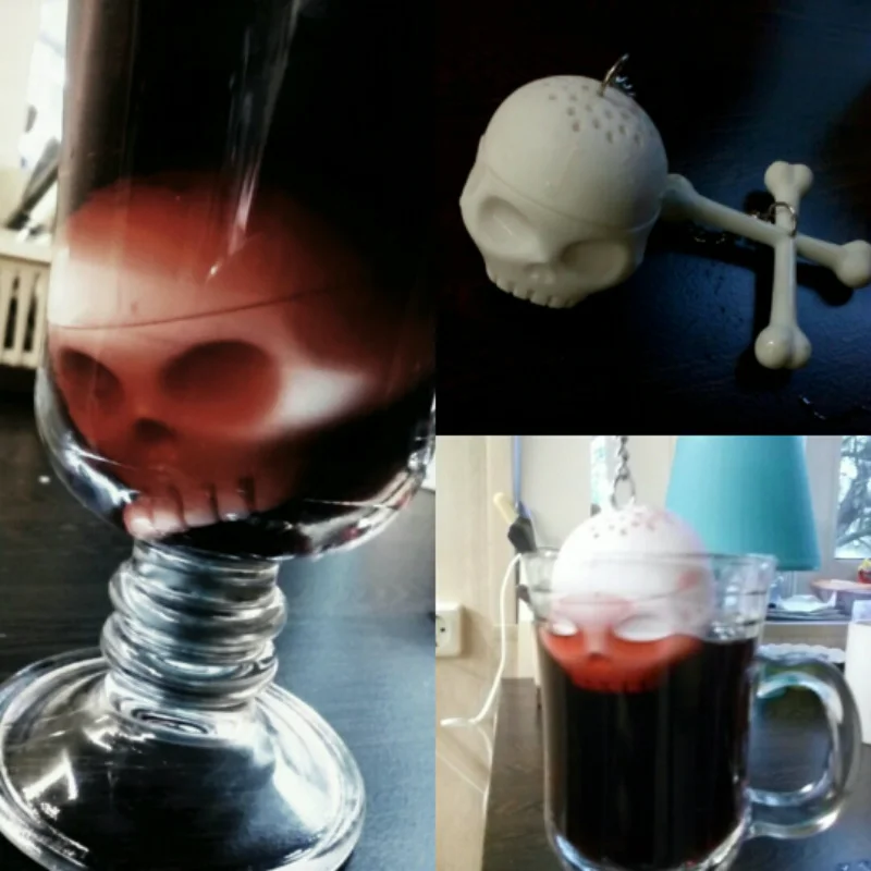 

Silicone Skull Shape Tea Strainers Food Grade Tea Infuser Tools Non-toxic Brewing Device Herbal Spice Filter Kitchen Accessories