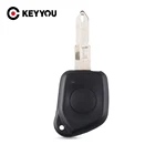 Корпус Ключа KEYYOU для автомобиля, хорошее качество, для Peugeot 106 205 206 306 405 406 1, кнопка с необработанным лезвием