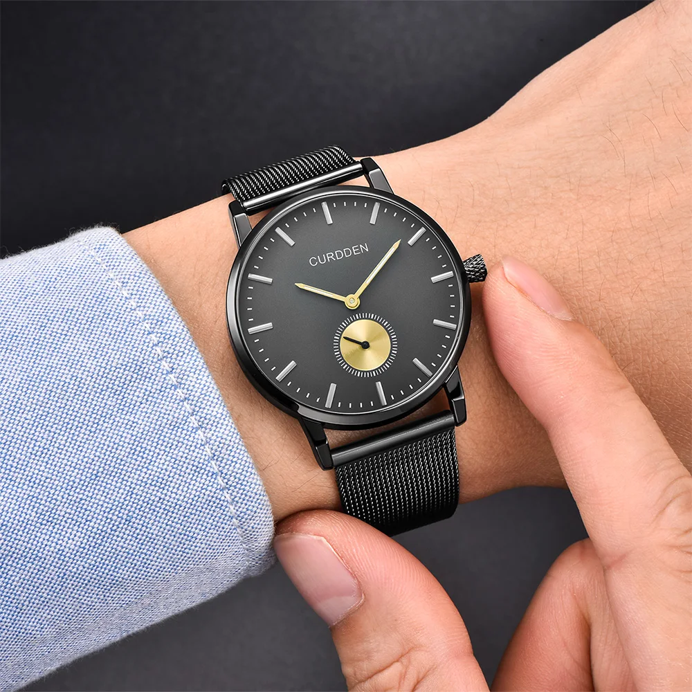 Брендовые Curdden Роскошные парные часы модные из нержавеющей стали
