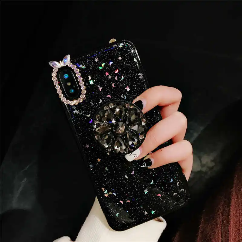 С блестками с изображением луны и звезд, мягкий чехол для OPPO F9 A5 A57 A39 A59 A3 A79 A83 A7X Рено A9 F11 K1 R15X R9 R9S R11 R11S плюс R17 Pro крышка - Цвет: 6