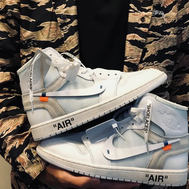 

Hot Off-White x Air 1 AJ1 Retro High OG The Ten Chicago UNC White AA3834-101 Men Women Basketball Sneakers Shoes