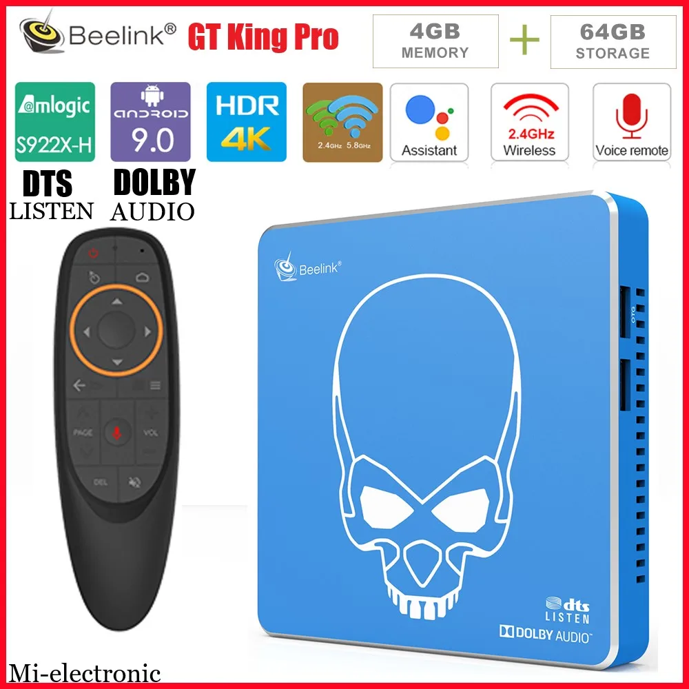 Beelink GT King pro S922X H 4 Гб ОЗУ 64 ПЗУ Google Сертифицированный ТВ бокс Hi Fi Музыка Android 9 0 смарт