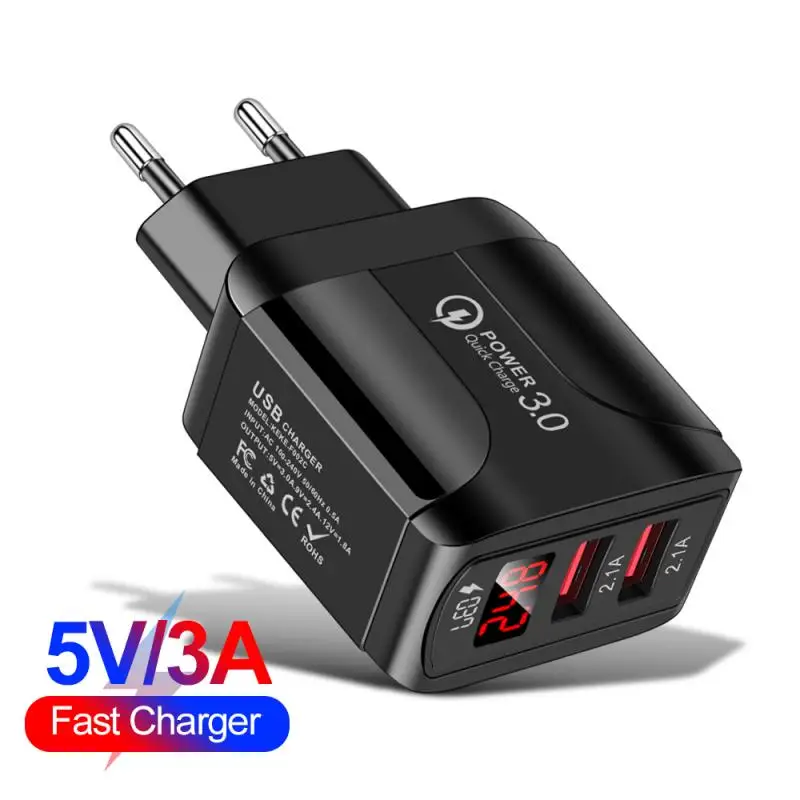 Двойной USB цифровой дисплей Зарядка для iPhone Samsung Xiaomi 2.4A Макс быстрое зарядное