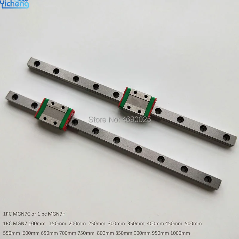 

Yicheng MGN7 Linear Guide 7mm linear rail 250 300 350 400 450mm with Slide Block MGN7H or MGN7C for CNC Router Machine Part Rail