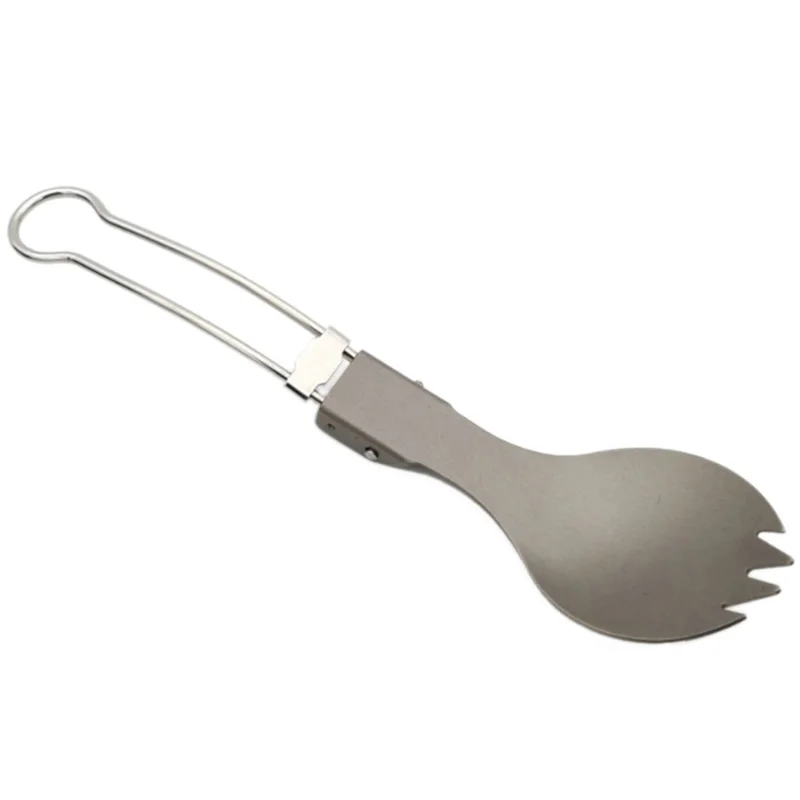 Титановая Спортивная Складная ложка для улицы кемпинга титановый Flatware походная