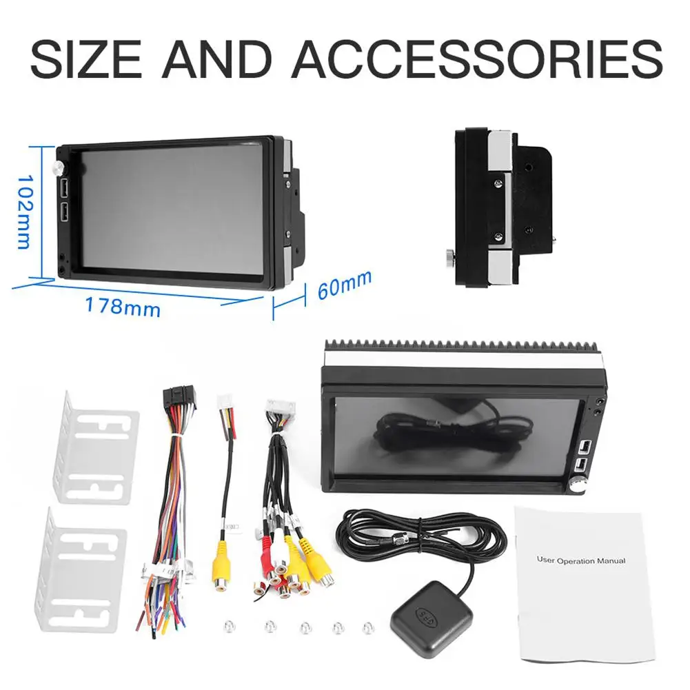 Автомобильный мультимедийный плеер 7 дюймов универсальный BT FM Mirrorlink стерео аудио