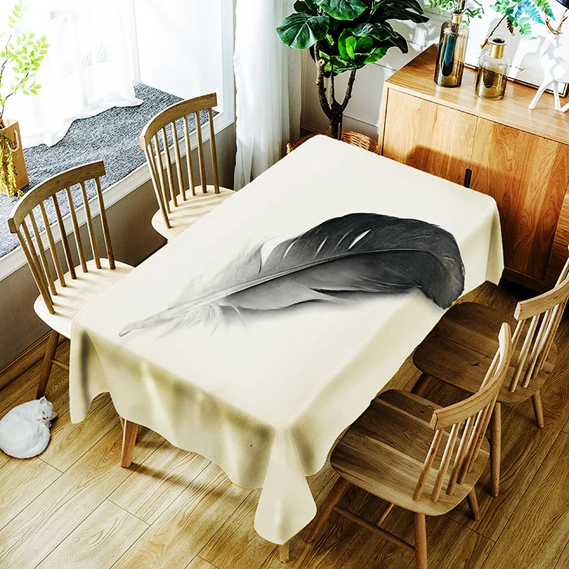 

European and American style printed household tablecloth ink painting pattern washable decorative household waterproof tableclot