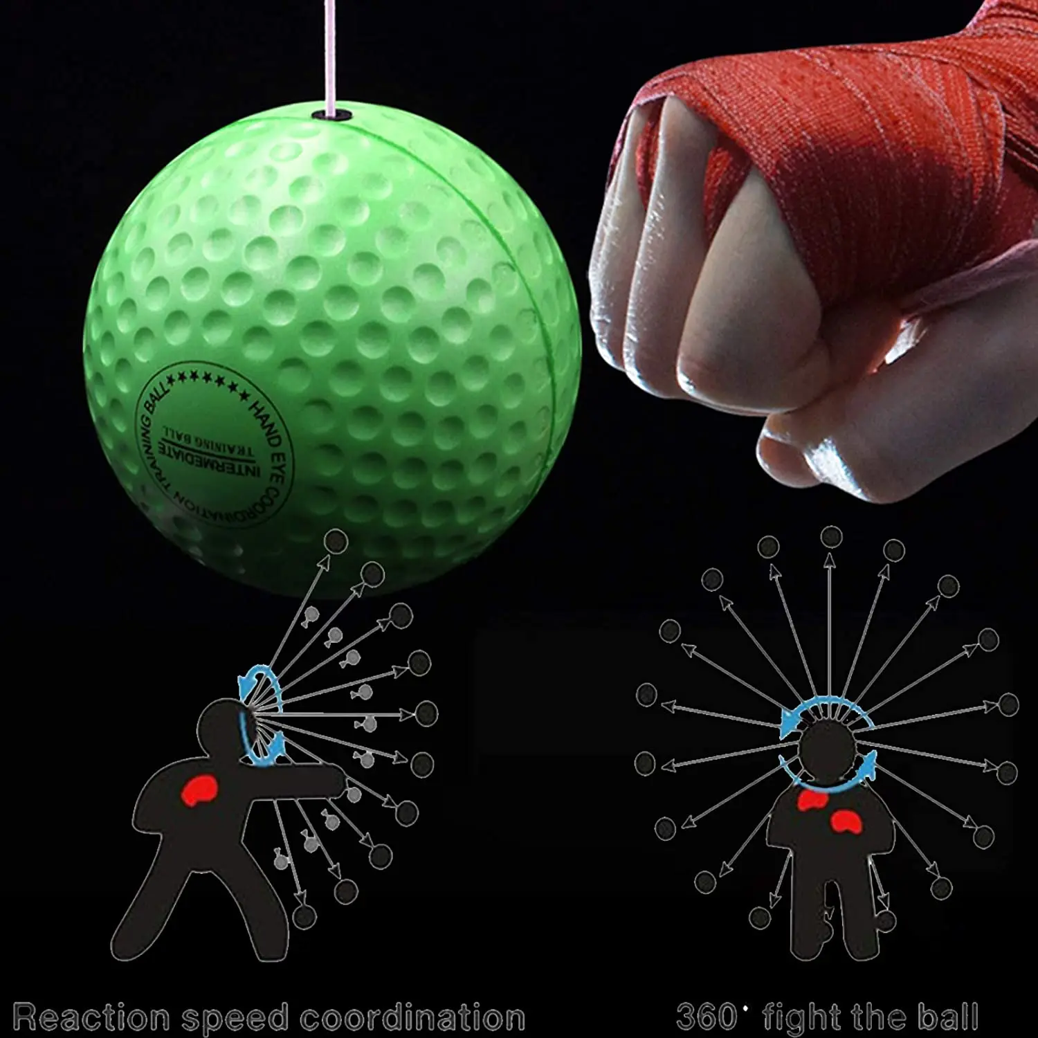 

4 Boxing Reflex Balls Stress Ball with 2 Headbands for Kids Adults Fitness Speed Hand Eye Reaction and Coordination Training