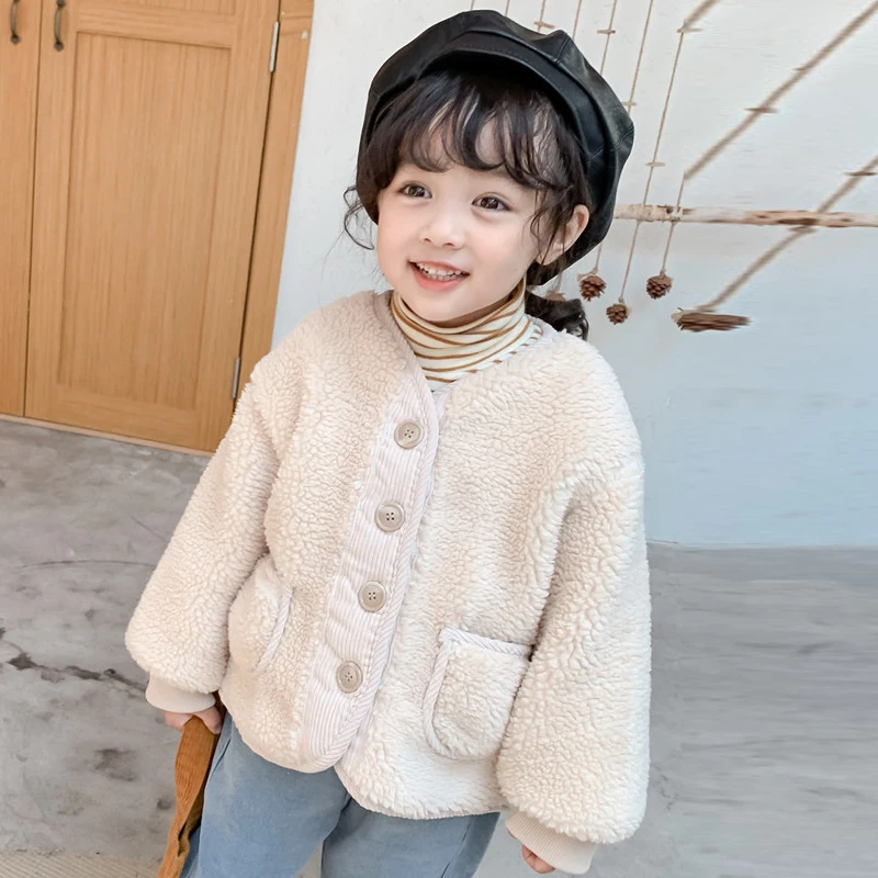 

High Quality Boys Woolen Coat for Boys Winter 2021 New Fashion Cashmere Velvet Warm Button Jacket Boy Winter Clothes