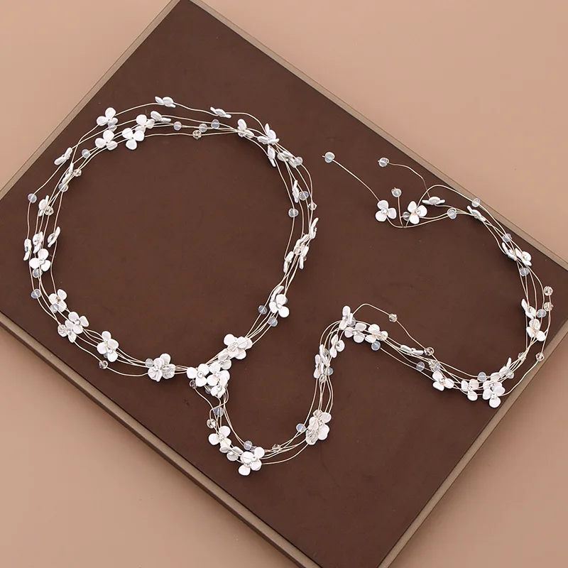 Жемчужная Повязка для волос белый цветочный обруч тиара простой головной убор