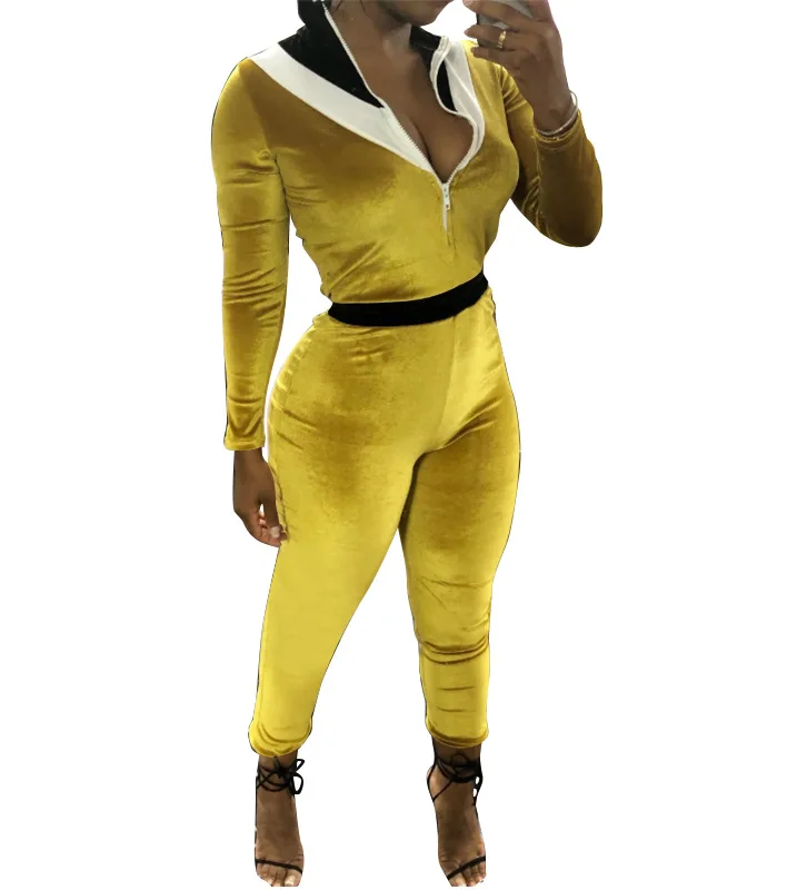 Элегантный бархатный комбинезон в стиле пэчворк для женщин повседневный на