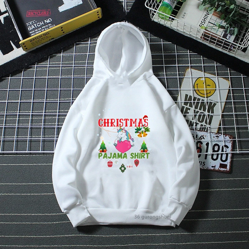 

Funny Boys Hoodies Cartoon Unicorn Christmas Print New Style Kids Winter Jacket Cute Girls Hoodies Christmas Costume Tops