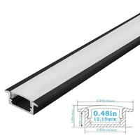 20pcs 2m u01 silver or black led strip aluminum profile u shape for 12mm wide 3528 5050 strip w diffuser cover aluminum channel