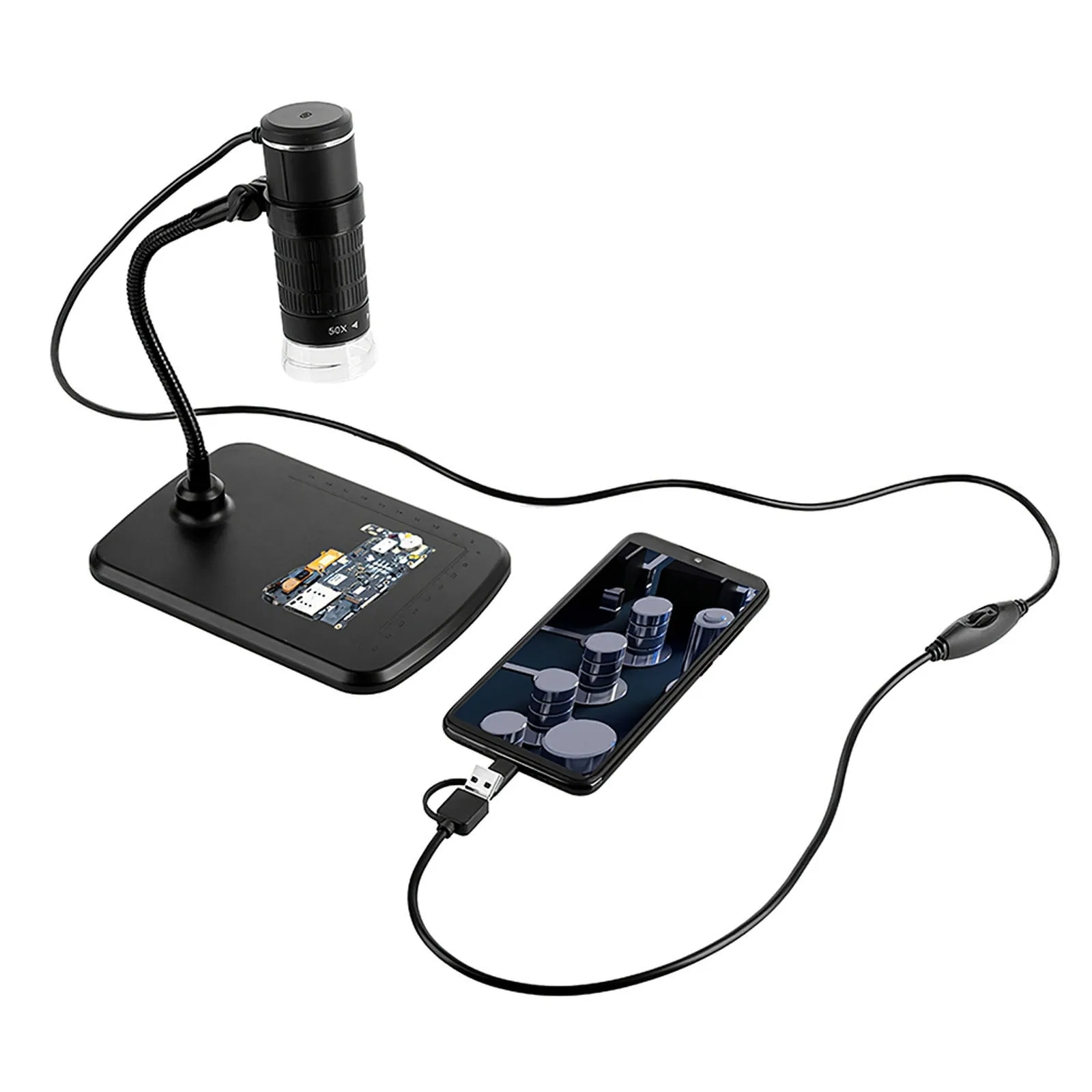 

USB Microscope Handheld Portable Digital Microscope USB Interface Electron Microscopes With 8 LEDs With Bracket WiFi Connection