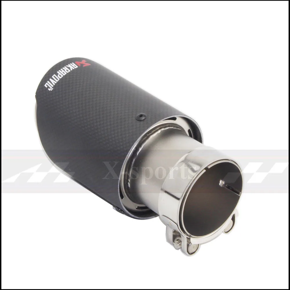 Akrapovic гладкое переплетение матовая углеродная выхлопная система автомобиля глушитель Гладкий наконечник хвостовые трубы универсальные пескоструйные отделка из нержавеющей стали