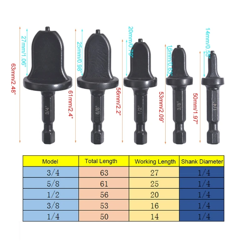 

Air Conditioner Tube Expander Swaging Tool Drill Bit Pipe Flaring 1/4â€ 3/8â€ 1/2â€
