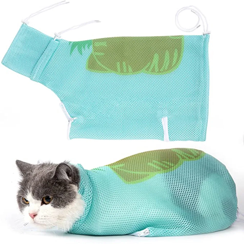 

Portable Cat Grooming Restraint Bag Pet Durable Bath Washing Shower Net Adjustable Multifunctional Breathable Anti-bite