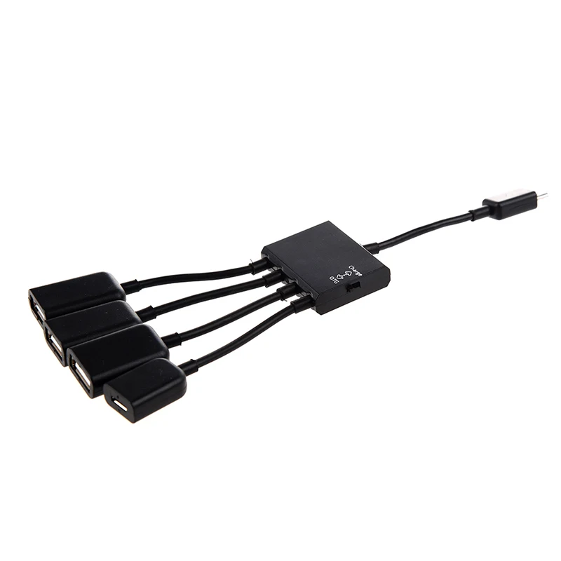 Черный USB 4-портовый микро Мощность грузовой концентратор OTG кабель адаптера |