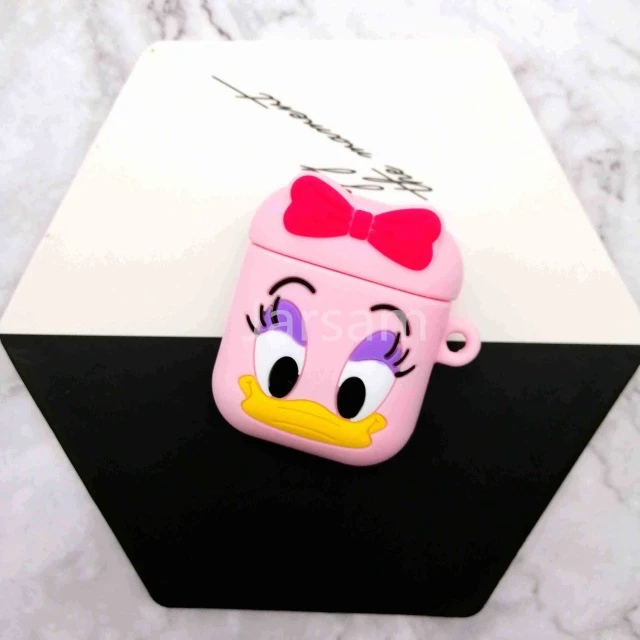 FemaleDonaldDuck Для AirPods чехол с милым 3D рисунком из мультфильма чехол для наушников для Apple Airpods 2 мягкий силиконовый защитный чехол - Цвет: FemaleDonaldDuck