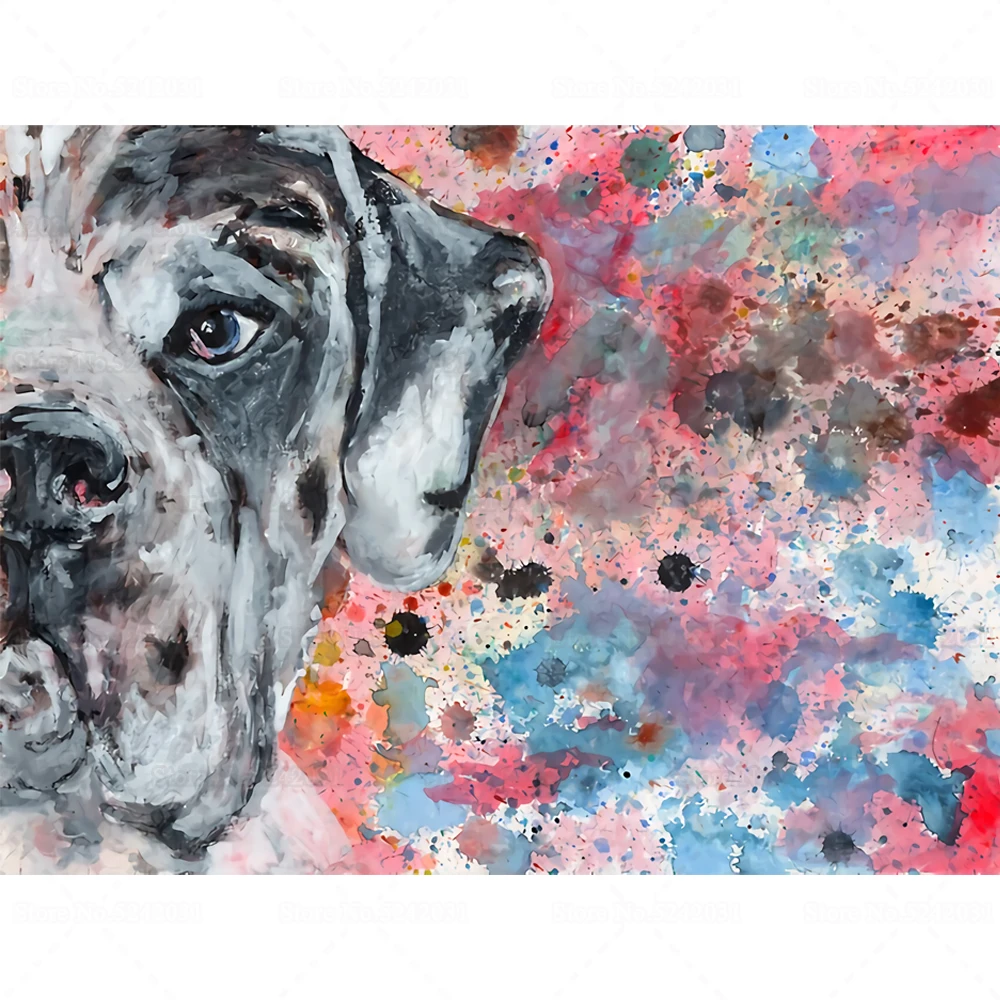 Полноразмерная алмазная живопись с фотографией немецкий дог вышивка из смолы